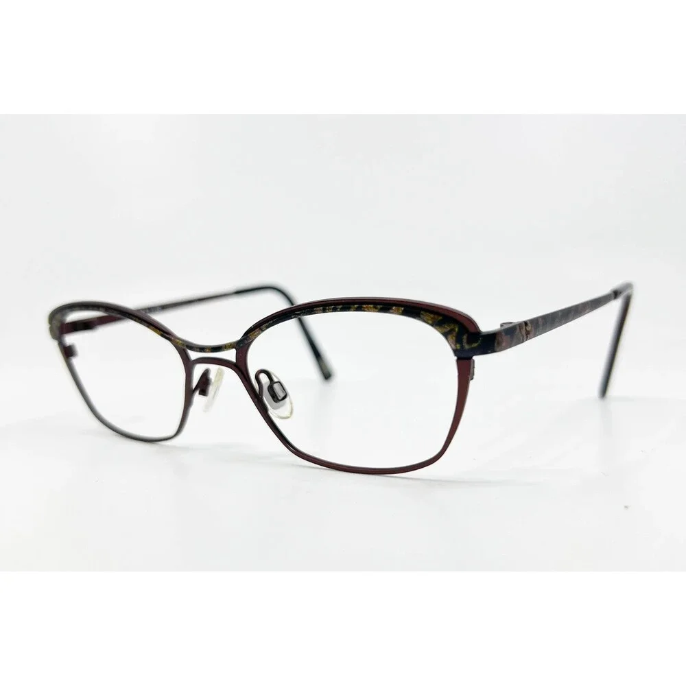 Kliik Eyeglasses Women Burgundy Cat Eye Frames 636 M102 49-18-135